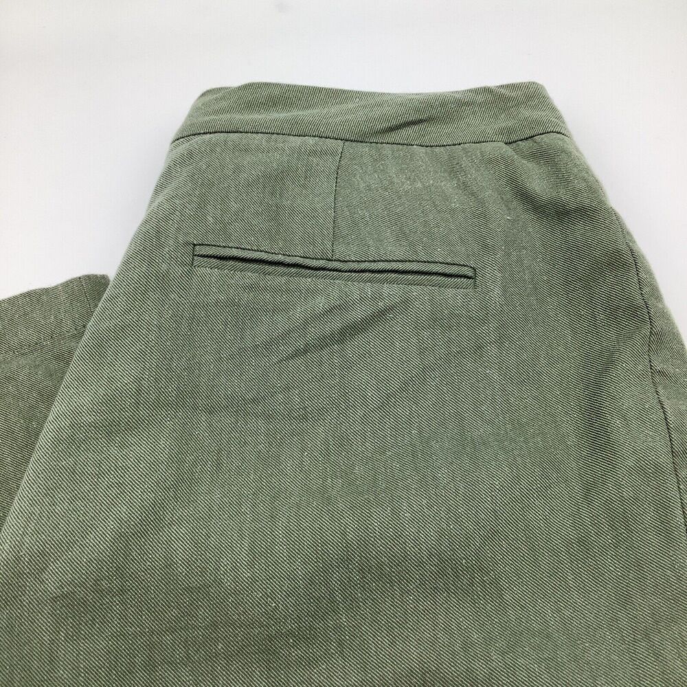 BCBG MAXAZRIA Womens Linen Blend Pants Green Size XXS